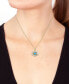 ფოტო #2 პროდუქტის EFFY® Turquoise, Freshwater Pearl (2 - 2-1/2mm) & Diamond (1/20 ct. t.w.) Evil Eye 18" Pendant Necklace in 14k Gold