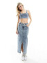 Фото #5 товара Tommy Jeans denim bustier top in mid wash