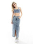 Tommy Jeans denim bustier top in mid wash