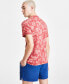 ფოტო #2 პროდუქტის Men's Short Sleeve Floral Print Henley, Created for Macy's