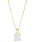 ფოტო #1 პროდუქტის Opal (1-3/4 ct. t.w.) & Diamond (1/20 ct. t.w.) 18" Pendant Necklace in 14k Gold