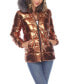 Фото #1 товара Women's Metallic Puffer Coat With Hoodie