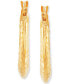 ფოტო #4 პროდუქტის Hammered Hoop Earrings in 14k Gold