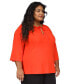 ფოტო #4 პროდუქტის Plus Size Keyhole Peasant Top