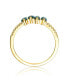 ფოტო #2 პროდუქტის Sterling Silver Teens/Young Adults 14K Gold Plated and Emerald Cubic Zirconia Modern Ring