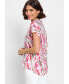 Фото #3 товара Women's 100% Cotton Short Sleeve Printed Tunic Blouse