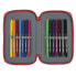 Double Pencil Case Real Sporting de Gijón Red 12.5 x 19.5 x 4 cm (28 Pieces)