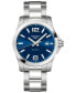 ფოტო #1 პროდუქტის Men's Swiss Conquest Stainless Steel Bracelet Watch 41mm