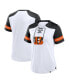 ფოტო #1 პროდუქტის Women's White/Black Cincinnati Bengals Foiled Primary Lace-Up T-Shirt