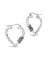 ფოტო #4 პროდუქტის Cubic Zirconia Heart Carabiner Lock Hoop Earrings