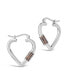 Cubic Zirconia Heart Carabiner Lock Hoop Earrings