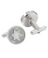 ფოტო #2 პროდუქტის Men's Star of David Mother of Pearl Stainless Steel Cufflinks