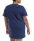 Фото #2 товара Plus Size Cotton Short-Sleeve T-Shirt Dress
