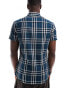 ASOS DESIGN slim shirt in navy check