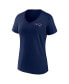 ფოტო #3 პროდუქტის Women's Navy New England Patriots Plus Size Mother's Day #1 Mom V-Neck T-shirt