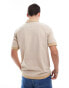 Фото #2 товара Jack & Jones Premium colour block pique polo in beige