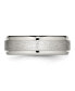 Stainless Steel Brushed and Polished 7mm Ridged Edge Band Ring
