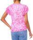 ფოტო #2 პროდუქტის Women's Floral Tiered Short-Sleeve Blouse