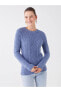Фото #8 товара Трикотажный свитер LC WAIKIKI Basic с ажурным узором рубашки велосипедного воротника для женщин