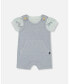 ფოტო #1 პროდუქტის Baby Boy Organic Cotton Onesie And Waffle Shortall Set Blue Gray - Infant