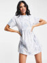 Фото #7 товара Puma marble print babydoll dress in blue - exclusive to ASOS