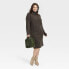 Фото #2 товара Women's Turtleneck Long Sleeve Cozy Sweater Dress - A New Day Brown XXL