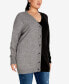 ფოტო #3 პროდუქტის Plus Size Sienna Splice Cardigan Sweater