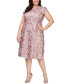 Plus Size Rosettes Lace A-Line Dress
