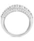 ფოტო #4 პროდუქტის EFFY® Diamond Round & Baguette Multirow Statement Ring (1-1/5 ct. t.w.) in 14k White Gold