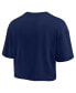 Women's Navy Michigan Wolverines Super Soft Boxy Cropped T-shirt