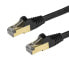 Фото #1 товара StarTech.com 1m CAT6a Ethernet Cable - 10 Gigabit Shielded Snagless RJ45 100W PoE Patch Cord - 10GbE STP Network Cable w/Strain Relief - Black Fluke Tested/Wiring is UL Certified/TIA - 1 m - Cat6a - U/FTP (STP) - RJ-45 - RJ-45