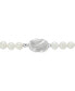 ფოტო #2 პროდუქტის Cultured Freshwater Pearl (5-6mm) Cubic Zirconia 17" Statement Necklace in Sterling Silver