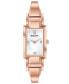 ფოტო #1 პროდუქტის Women's Diamond-Accent Rose Gold-Tone Stainless Steel Bangle Bracelet Watch 18x33mm