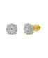 ფოტო #1 პროდუქტის Lotus Loop 14k Yellow Gold 0.51 cttw Certified Natural Diamond Stud Earring for Men/Women Screw Back