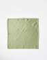 Six Stories satin pocket square in moss green