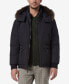 Фото #1 товара Men's Down Bomber with Faux Fur Trim and Removable Hood