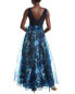 Eliza J Knit Jersey & Printed Organza Gown Women's