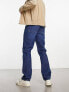 Фото #5 товара ASOS DESIGN straight leg jeans in dark wash blue