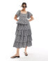 Фото #1 товара Nobody's Child Rosalia tiered gingham midaxi dress in black and white