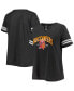 ფოტო #2 პროდუქტის Women's Heather Charcoal Tampa Bay Buccaneers Plus Size Throwback Notch Neck Raglan T-shirt