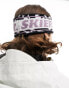 Planks Skier unisex headband in grey and purple