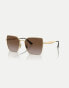 Vogue eyewear vo4284s square polarised sunglasses in gold with brown lens in pale gold