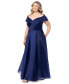 Plus Size Off-The-Shoulder Organza Gown