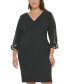 Plus Size Bow-Trim Sheath Dress