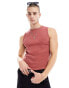 Фото #1 товара ASOS DESIGN muscle fit tank in red oil wash