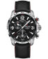 ფოტო #1 პროდუქტის Men's Swiss Chronograph DS Podium Black Leather Strap Watch 44mm