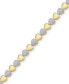 Diamond Accent Heart Link Bracelet in Silver Plate, Gold Plate or Rose Gold Plate
