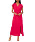 ფოტო #1 პროდუქტის Women's V-Neck Flutter-Sleeve Belted Maxi Dress