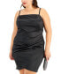 Фото #3 товара Trendy Plus Size Gathered Bodycon Dress
