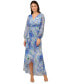 Фото #1 товара Women's Abstract Floral Chiffon Gown